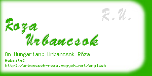 roza urbancsok business card